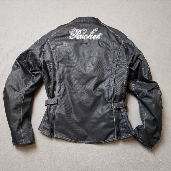 Joe Rocket Motorcycle Jacket Womens S Black Armored Padded Lined Embroidered - Picture 2 of 14